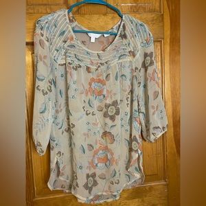 Sheer multi colored shirt